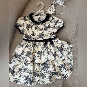 Velvet collared dress (size 4) and headband.